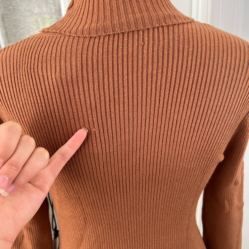 Astr Camel Ribbed Knit Dress - Picture 8 of 11